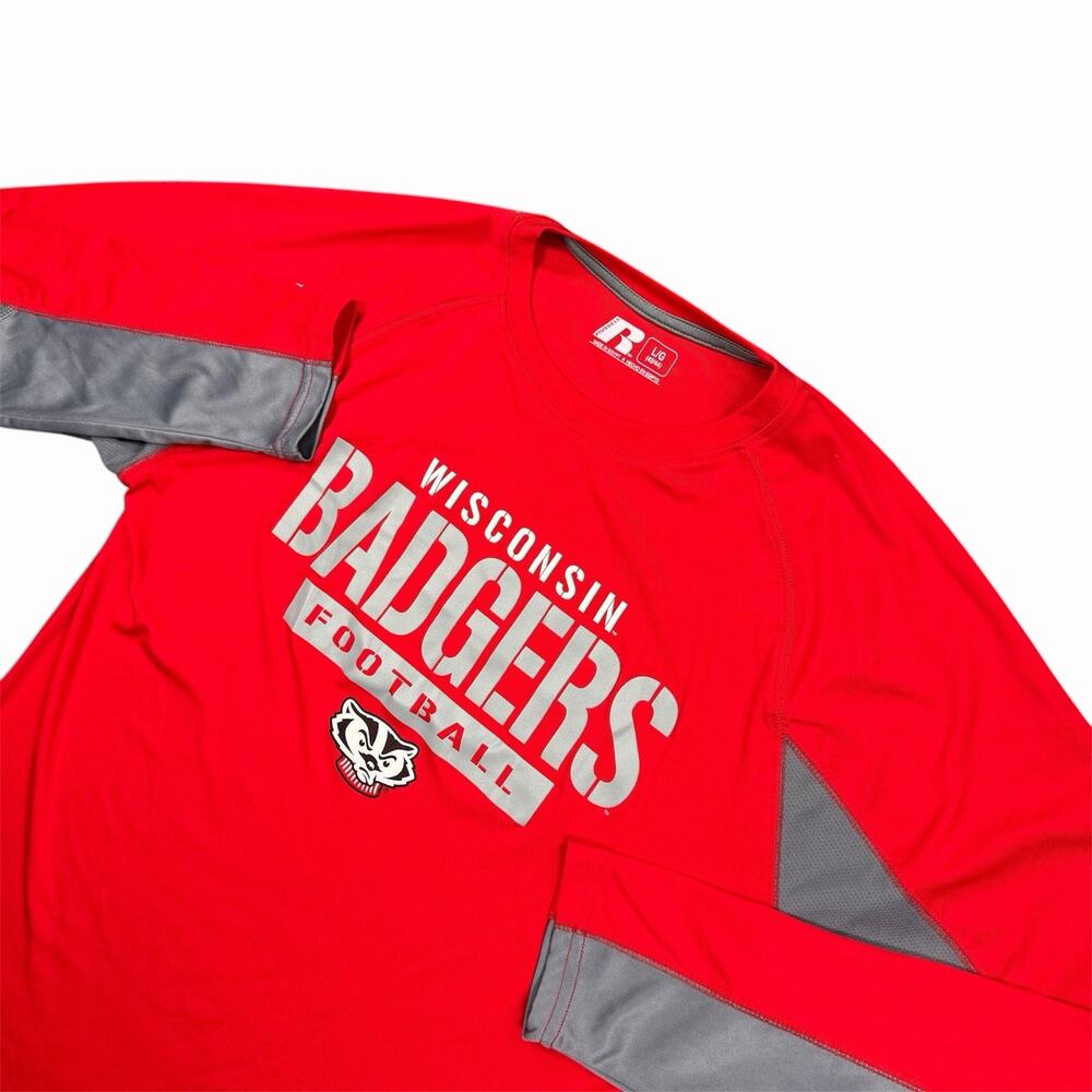 Russell Athletic Wisconsin Badgers Long Sleeve Performance Shirt Men’s L Red
